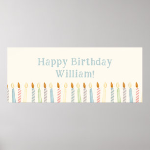 Einfache Personalisierte Happy Birthday Candles Poster