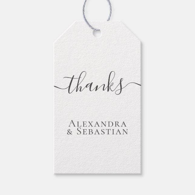Einfache Personalisierte Hochzeit Vielen Dank Geschenkanhänger (Vorderseite)