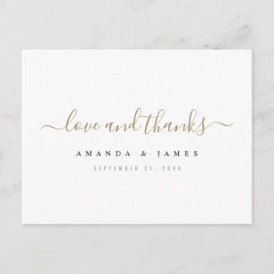 Einfache Personalisierte Hochzeit Vielen Dank Postkarte