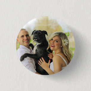 Einfache Personalisierte Hunde Foto aufbewahren Button