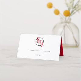 Einfache Personalisierte Initials Hochzeit-Platzka Platzkarte