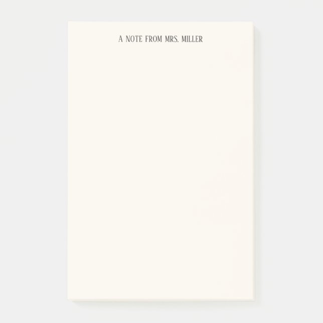 Einfache Personalisierte Lehrerin Post-it Klebezettel (Vorderseite)