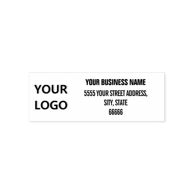 Einfache Personalisierte Logo-Adresse Name Permastempel (Design)
