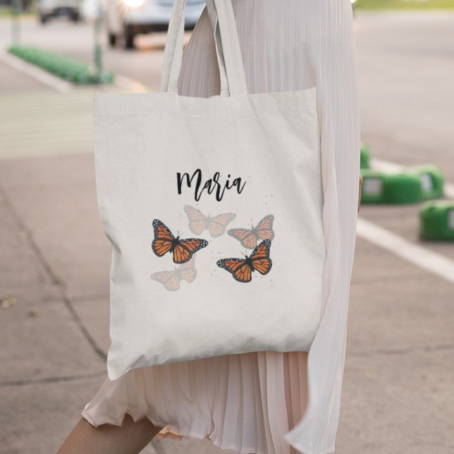 Einfache Personalisierte Monarchschmetterlinge Tragetasche (Monarch butterfly personalized tote bag. )