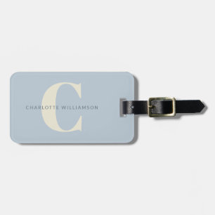 Einfache Personalisierte Monogramm und Name in Bla Gepäckanhänger
