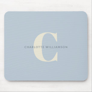 Einfache Personalisierte Monogramm und Name in Bla Mousepad