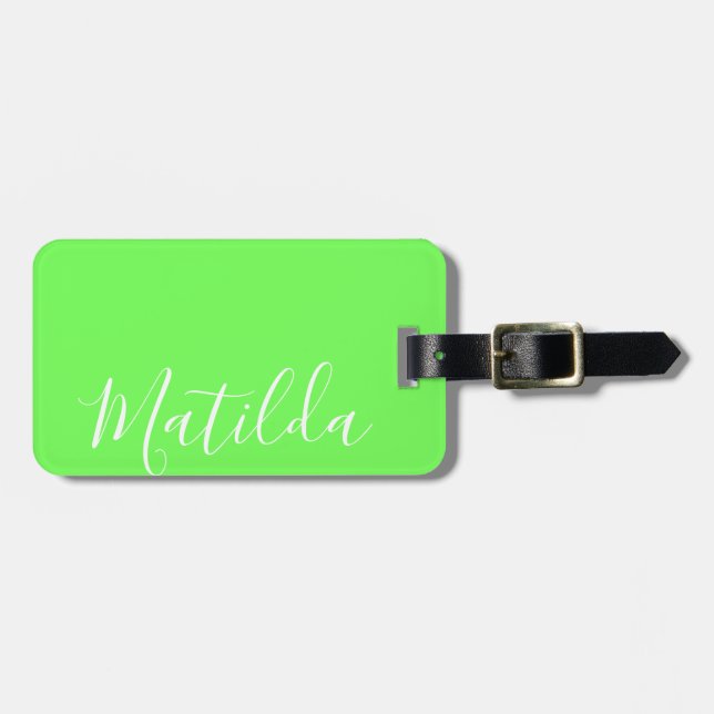 Einfache Personalisierte Neon-Farbe Gepäckanhänger (Vorderseite horizontal)