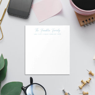 Einfache Personalisierte Notepad für Familien Notizblock