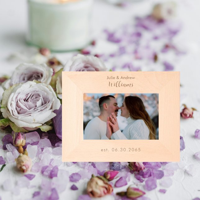 Einfache Personalisierte Paarnamen Hochzeit Geätzte Rahmen (Von Creator hochgeladen)