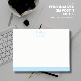 Einfache Personalisierte Post-It-Note mit Name Blu Post-it Klebezettel
