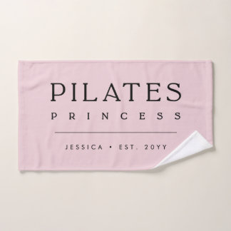 Einfache Personalisierte Rosa Pilates Prinzessin Handtuch