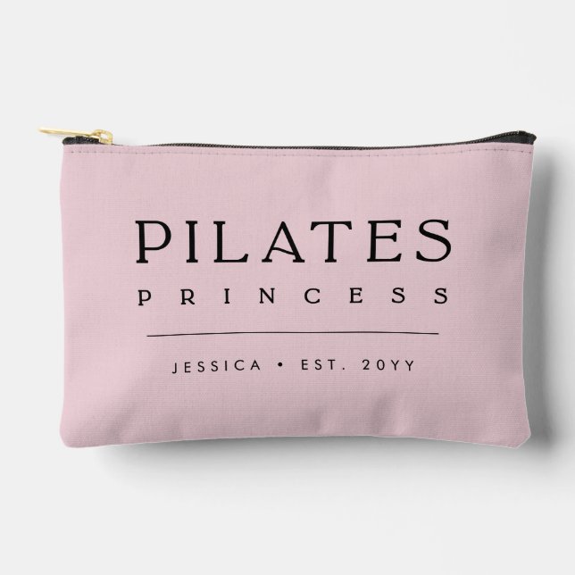 Einfache personalisierte rosafarbene Pilates-Prinz Zubehörtasche (Vorderseite)