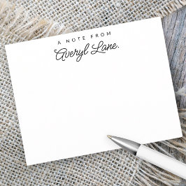 Einfache Personalisierte Schreibweise Modernes Wei Mitteilungskarte