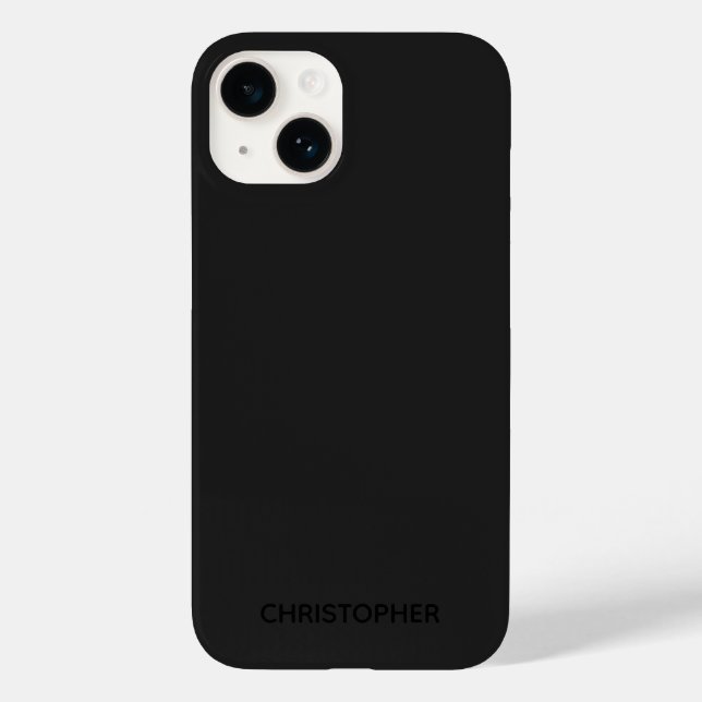 Einfache Personalisierte Schwarz auf Black Case-Ma Case-Mate iPhone Hülle (Rückseite)