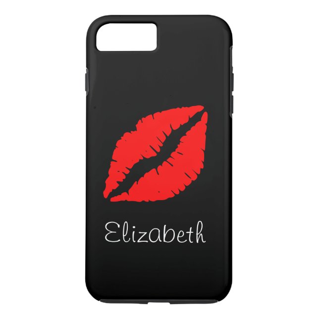 Einfache Personalisierte Schwarze Lippen Case-Mate iPhone Hülle (Rückseite)