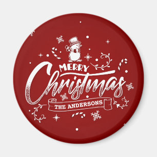 Einfache Personalisierte Weihnachten   Magnet