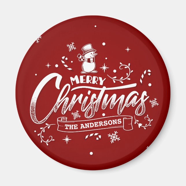 Einfache Personalisierte Weihnachten | Magnet (Vorne)