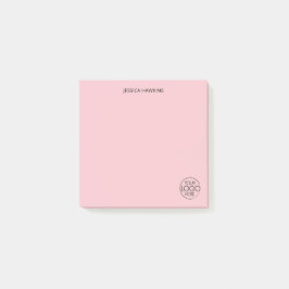 Einfache persönliche Stationierungslogos Rosa Post-it Klebezettel