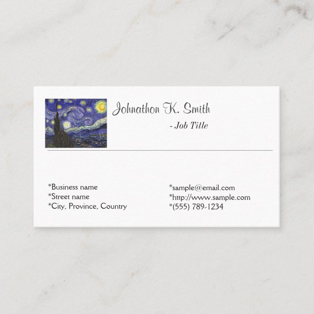 Einfache persönliche Visitenkarten von Fine Art Visitenkarte (Vorderseite)