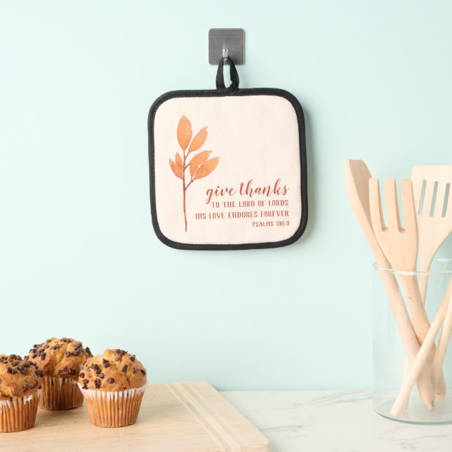 Einfache Pfirsichfarbe Dank Erntedank Topflappen (Insitu (Hängend))