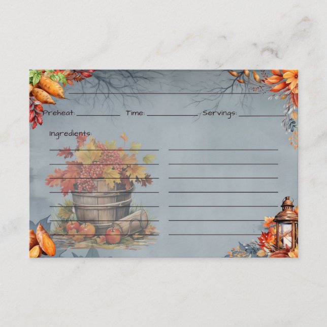 Einfache Pie-Rezept-Karte Begleitkarte (Vorderseite)