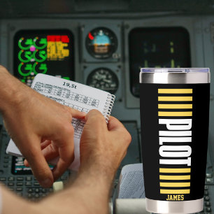 Einfache Pilot-Typografie, Streifen, kundenspezifi Thermobecher