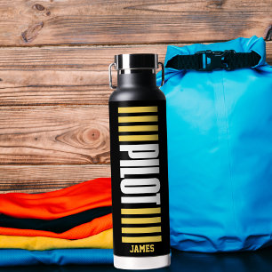 Einfache Pilot-Typografie, Streifen, Luftfahrt Trinkflasche