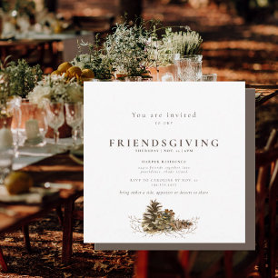 Einfache Pine Cone Friendsgiving ii Einladung