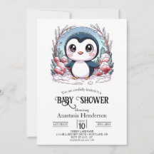 Einfache Pinguin-Babydusche