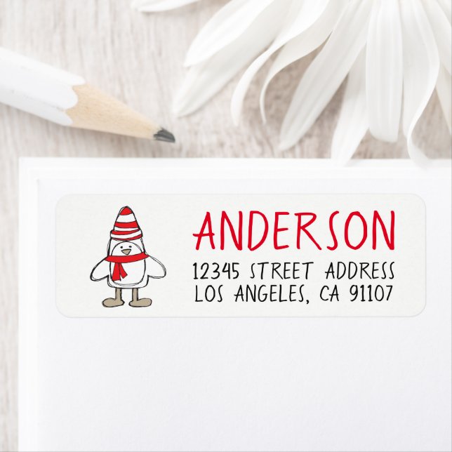 Einfache Pinguin-Rücksendeadressen-Aufkleber (Insitu)