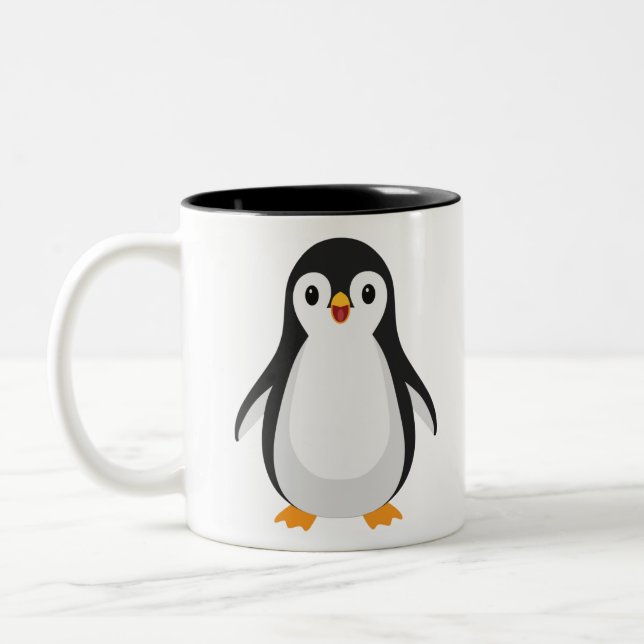 Einfache Pinguine Zweifarbige Tasse (Links)