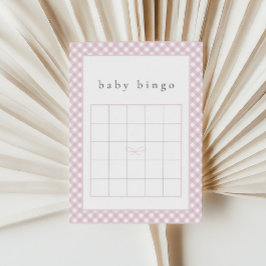Einfache Pink Bow Baby Bingo Game Card