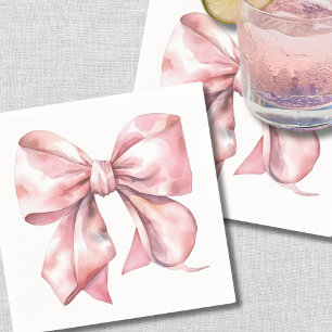 Einfache Pink Bow Babydusche Serviette