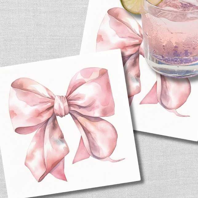 Einfache Pink Bow Babydusche Serviette (Simple Pink Bow Baby Shower Napkins)