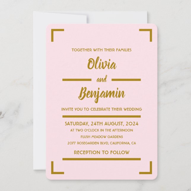 Einfache Pink-handgeschriebene Skriptereihe Einladung (Vorderseite)