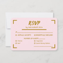 Einfache Pink-handgeschriebene Skriptereihe RSVP Karte