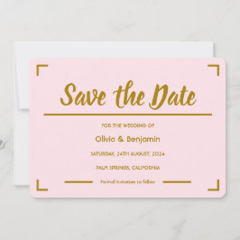 Einfache Pink-handgeschriebene Skriptereihe Save The Date