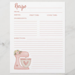 Einfache Pink Mixer Blumenkuchenkarte Rezept Flyer