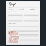 Einfache Pink Mixer Blumenkuchenkarte Rezept Flyer<br><div class="desc">Niedliche Kochnische-Rezeptseite,  die sich mit dem Rezeptbinder für den Stand des Mischpultes koordiniert. Entworfen für Sie von BlackBerry Boulevard.</div>