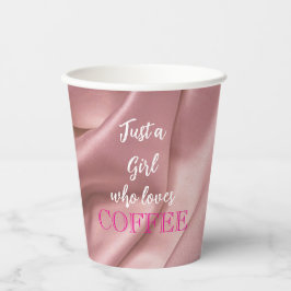 Einfache Pink Satin Papier-Cups Pappbecher