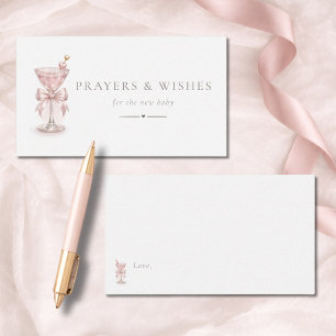 Einfache Pink Tini Girl Baby Shower Gebete für Bab Begleitkarte