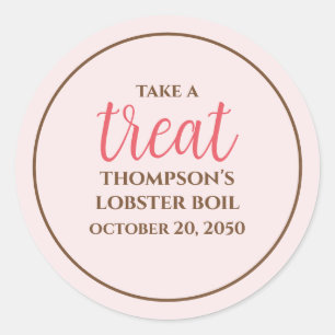 Einfache Pink Whimsical Script Spaß Niedliche Part Runder Aufkleber