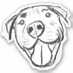 einfache Pitbull-Zeichnung für Hunde-Liebhaber in Aufkleber