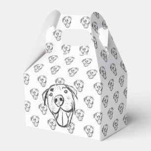 einfache Pitbull-Zeichnung für Hunde-Liebhaber in Geschenkschachtel