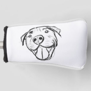 einfache Pitbull-Zeichnung für Hunde-Liebhaber in Golf Headcover