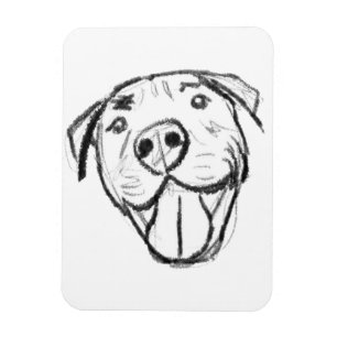 einfache Pitbull-Zeichnung für Hunde-Liebhaber in Magnet