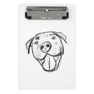 einfache Pitbull-Zeichnung für Hunde-Liebhaber in  Mini Klemmbrett