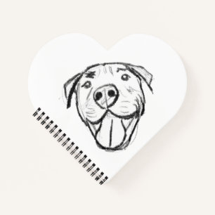 einfache Pitbull-Zeichnung für Hunde-Liebhaber in Notizbuch