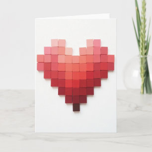 Einfache Pixel-Herz-Liebekarte Karte