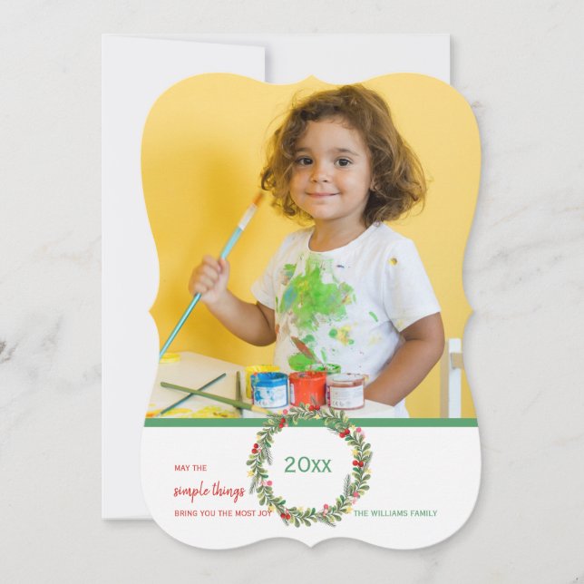 Einfache Pleasure Foto Holiday Card Einladung (Vorderseite)